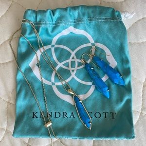 Kendra Scott adjustable necklace and earrings set. Sold together as set.